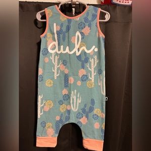 Rags Duh Pastel Cactus Tank Romper 2t